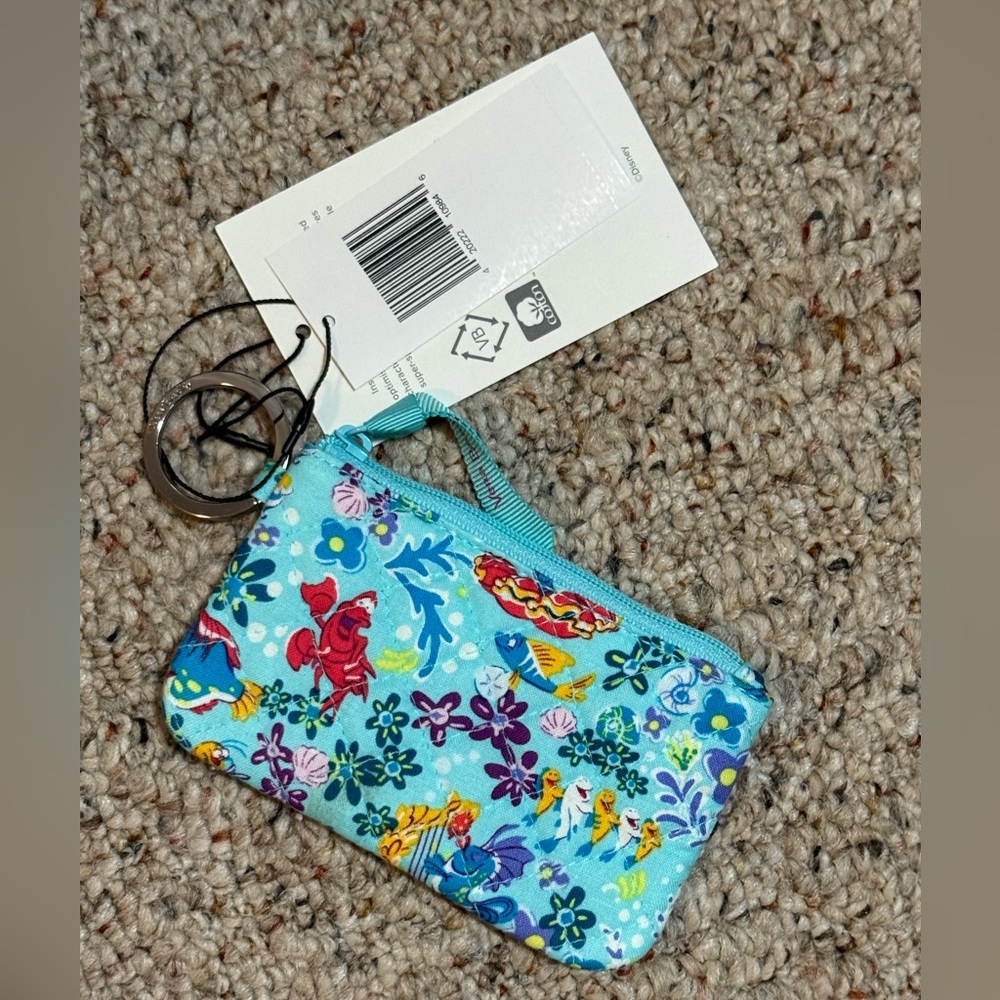 NWT Vera Bradley Disney The Little Mermaid Zip ID Card Case